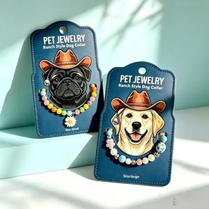 Ranch Style Colorful <b>Beaded</b> Pet <b>Collar</b> Daisy Pendant <b>Dog</b> Necklace With Extension Chain Western Cowboy Pet Jewelry - Product Image 1