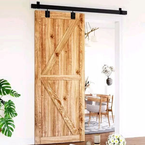 Kit de quincaillerie pour porte coulissante de <span class=keywords><strong>grange</strong></span> à double rail en bois massif de 8 pieds, fixation murale, pour portes coulissantes encastrées - Product Image 3