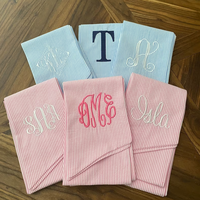 Écharpe personnalisée en coton à monogramme pour nouveau-né, écharpe vierge, écharpe en tissu à carreaux, écharpe en lin à carreaux, nœud pour panier de Pâques