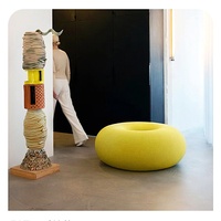 Canapé rond Donut, fauteuil de loisirs modulaire créatif et artistique, en PU, vente en gros personnalisée OEM pour projets hôteliers et de clubs