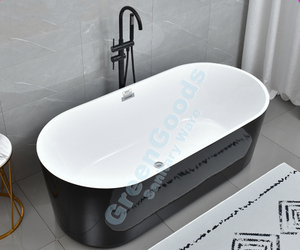 Bañera acrílica de pie para apartamento, baño, 1700mm, Color blanco y negro, gran oferta - Product Image 3