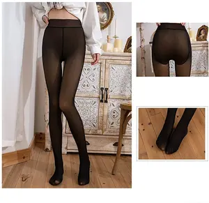 Leggings Térmicas de Forro Polar para Mujer al por Mayor, Pantimedias Gruesas y Cómodas, Translúcidas, de Cintura Alta, Cálidas para Invierno - Product Image 6