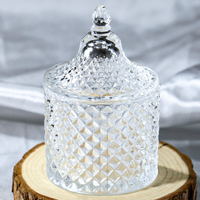 Vente en gros de pots à bonbons en verre cristal de style supermarché américain, petits pots de rangement ronds en verre pour la maison, jolis cadeaux