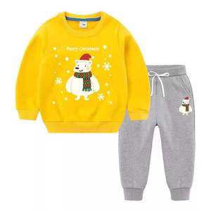 De Navidad moda 100% algodón Boutique 2 piezas bebé niño suéter chándales - Product Image 2
