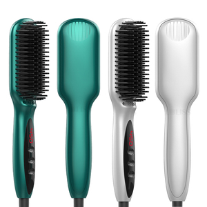 Brosse lissante électrique certifiée CE la plus vendue avec écran LCD et plaques en céramique pour barbe et cheveux - Product Image 3