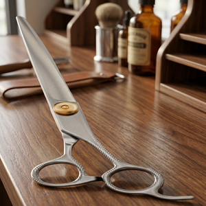 Juego de Corte de Pelo Profesional con Logotipo Personalizado ASAP, Elegante y Sostenible, Espejo de Acero Inoxidable, Navaja de Afeitar Recta y Tijeras - Product Image 2