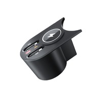 Base de Expansión para Consola Central Compatible con Audi A3/A5, Cargador Inalámbrico para Auto, Cable Retráctil, Carga Rápida Tipo-C