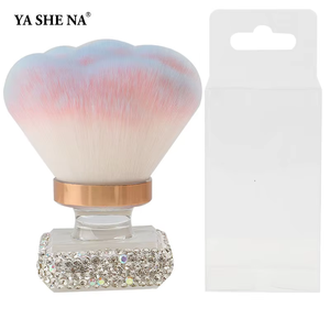 Brosse de nettoyage pour poussière d'ongles, manche transparent en acrylique, poils en nylon doux, pour poudre de maquillage et fond de teint, outil cosmétique de beauté - Product Image 6