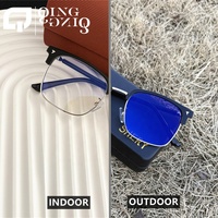 Lunettes photochromiques premium pour homme, anti-lumière bleue pour écran d'ordinateur, anti-reflets, intérieur/extérieur.