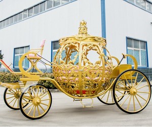 Chariot de citrouille doré électrique à 4 roues le plus populaire, équipement de service de chariot royal à chevaux doré en promotion - Product Image 6