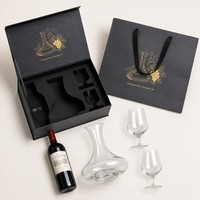 Coffret Cadeau Personnalisé pour Carafe à Vin – Boîte Rigide Charbon avec Carafe et Verres – Emballage Cadeau Tout-en-un