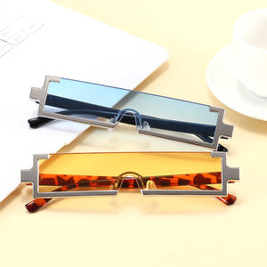 Супергорячие очки 17645 модные пластиковые прямоугольные 2021 прозрачные линзы половина оправы Солнцезащитные очки - Product Image 4