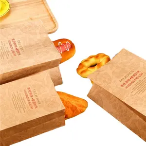 Mu Op Maat Gemaakte Hoge Kwaliteit Bruine Papieren Zakken Acht Zij Verzegelde Standaardzak Brood Sandwich Voedselverpakking