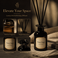 Diffuseur de parfum rond de luxe avec logo personnalisé, 100 ml, parfum d'orchidée noire, étiquette privée, décoration d'intérieur, vente en gros, emballage cadeau