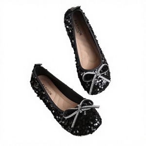 Ladies Luxury Slip-On Anti-Slippery Pointed Toe Sequin Bow <b>Flats</b> Breathable Comfortable Summer Shoes PU Lining - Product Image 2