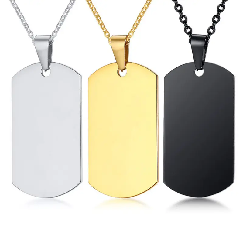 2022 Europe and America Stainless Steel Pendant Necklace Blank Necklace For men