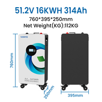 Batterie Lifepo4 VANYO 51.2v 314ah avec protection IP20, 6000 cycles, Powerwall 16KWH, batterie lithium pour stockage d'énergie domestique