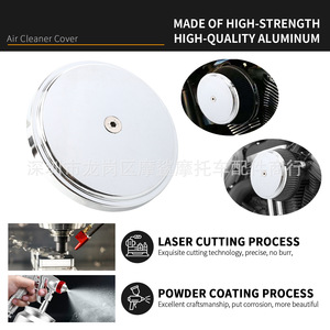 Couvercle de filtre à air Ms Smooth 145mm pour moto Harley, pièce de réparation pour prise d'air - Product Image 5