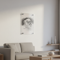 Plaque murale en acrylique transparent Gadol, motif juif moderne et écologique, cadeau pour rabbin, art mural judaïque