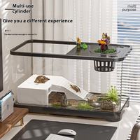 Meilleures ventes - Petit aquarium de bureau en plastique de luxe durable avec couvercle transparent, réservoir automatique écologique pour poissons rouges et tortues