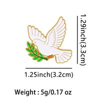En gros, épingles en métal de dessin animé, badges en alliage minimalistes à motif colombe blanche, et broches amusantes et mignonnes en forme d'oiseau pour la paix et l'amour
