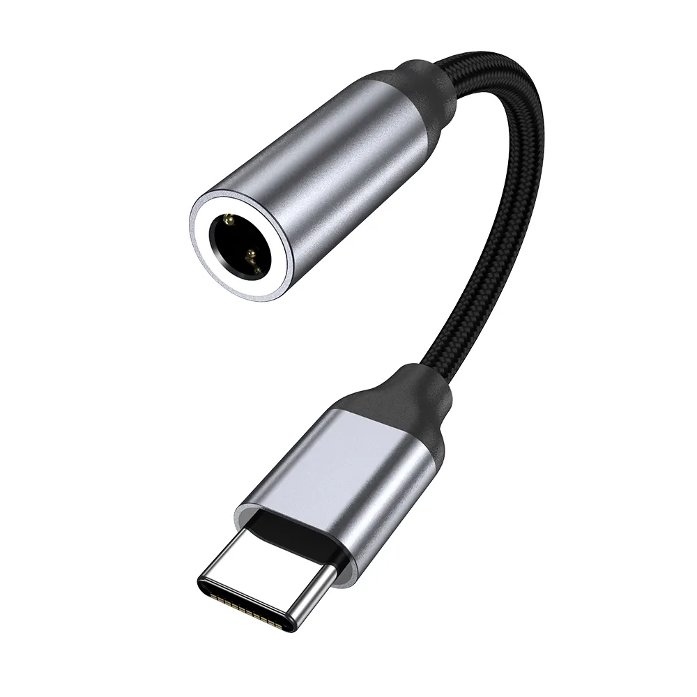 Adaptateur USB de Type C à Jack Audio, de 3.5mm, pour Microphone Lavalier