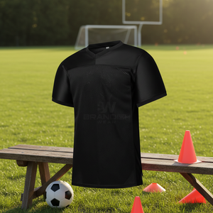 Maglie a maniche corte di alta qualità 100% poliestere stampate con scollo a V a righe, ad asciugatura rapida e traspiranti, con numero personalizzato e design su misura - Product Image 1