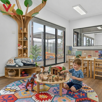 Ensemble de meubles en contreplaqué de bouleau Montessori pour garderie, école maternelle, table, chaise, unité de rangement pour la lecture, pour l'apprentissage en classe préscolaire