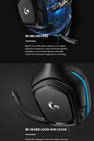 Auriculares para Juegos Logitech G431 con Sonido Envolvente 7.1, Controlador de 50 mm, Micrófono con Función de Silencio, DTS Headphone X 2.0 para PC, PS4, Xbox One, Switch