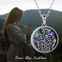 Bijoux de cendres Collier pendentif urne de crémation corbeau personnalisé en argent sterling 925