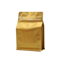 100g 250g 500g 1kg Stock biodégradable fond plat papier Kraft brun sacs à café en aluminium avec Valve et Ziplock