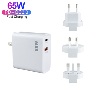 Cargador Superrápido Original PD de 65 W QC3.0 Tipo C GaN con Enchufe para UE, EE. UU., Reino Unido y Australia, Cargador de Pared para iPhone, iPad y <span class=keywords><strong>Apple</strong></span> Watch - Product Image 1