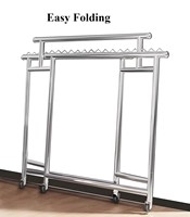 Porte-manteau télescopique en acier inoxydable pour balcon et chambre, minimaliste, mobile et pliable, également séchoir à linge