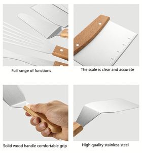 Spatule de cuisine professionnelle en acier inoxydable pour Teppanyaki et barbecue, manche long, écologique, presse-hamburger de haute qualité - Product Image 4