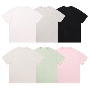 Camiseta de punto grueso 100% algodón personalizada para fabricantes, unisex, oversize, cuello redondo, estilo urbano, en blanco para estampar logo - Product Image 4
