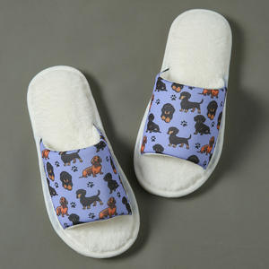 Imprimé <span class=keywords><strong>chien</strong></span> dessin animé ouvert <span class=keywords><strong>pour</strong></span> pantoufles <span class=keywords><strong>pour</strong></span> femmes hommes usage domestique transfrontalier avec <span class=keywords><strong>plancher</strong></span> en bois à fond Eva <span class=keywords><strong>pour</strong></span> printemps automne style fourrure - Product Image 3