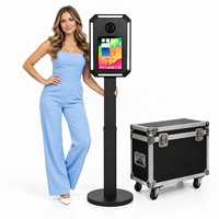 Photomaton miroir carré pour iPad avec écran LCD et logiciel pour les fêtes