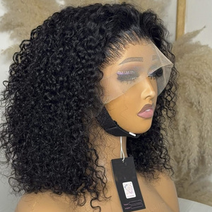 Peluca de Cabello Brasileño con Frente de Encaje 13x4, Densidad 250%, Corte Bob Corto con Ondas Sueltas y Rizadas, Transparente para Peluca con Frente de Encaje - Product Image 2