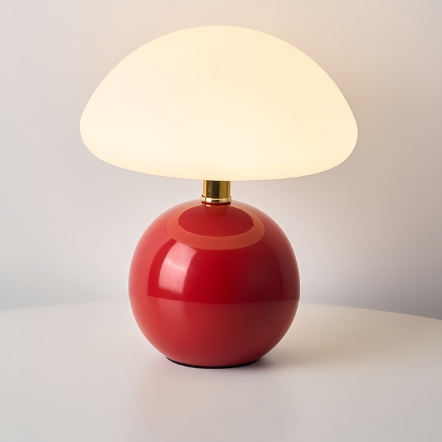 New Design Portable Rechargeable LED Table Lamp Ceramic Base Mushroom Lamp for Home Bedroom Hotel Bedside Decoration