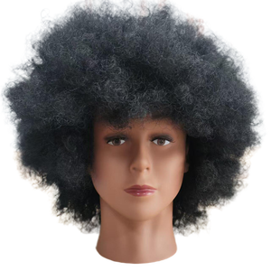 <span class=keywords><strong>Perruque</strong></span> <span class=keywords><strong>Afro</strong></span> Amusante Noire Frisée Courte Synthétique 100g Résistante aux Hautes Températures pour Fête et Déguisement d'Halloween - Product Image 1