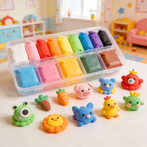 Pâte à modeler super légère pour enfants, argile à séchage à l'air, plastiline faite à la main, jouet éducatif DIY - Product Image 2