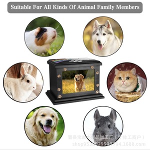 Wooden Pet <b>Urn</b> With Photo Frame 5 X 3.35 Inch Rectangle For Dogs And <b>Cats</b> Memorial Cremation Box - Product Image 5