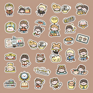 Custom Color Printed Copper Plate Die Cut Adhesive Waterproof Stickers DIY Cartoon Stickers for Company <strong>Logo</strong> Design - Product Image 1