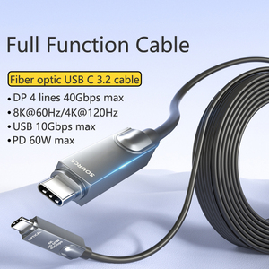 Cable <span class=keywords><strong>USB</strong></span> AOC <span class=keywords><strong>C</strong></span> Largo de 8K, 5m 10m <span class=keywords><strong>15m</strong></span> 20m, <span class=keywords><strong>USB</strong></span> 3.2 Gen2 40Gbps PD60W Tipo-<span class=keywords><strong>C</strong></span>, Cable <span class=keywords><strong>USB</strong></span> de Fibra Óptica 4K/120Hz 10Gbps - Product Image 5