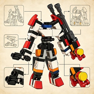 DIY Assemble Mecha Missile Robot Building <b>Blocks</b> Kit 83 Pieces Educational STEM Sci‑Fi Model Building Construction Bricks Set - Product Image 4