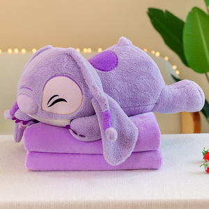 Bantal kartun Stitch grosir, selimut, AC mobil 2-in-1, selimut tidur siang anak, hadiah serbaguna - Product Image 3