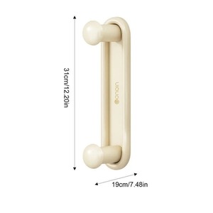Wall Mounted Hanger <b>Storage</b> Rack No Drilling Adhesive Double Layer Design For <b>Laundry</b> Room Bedroom Closet <b>Organization</b> - Product Image 2