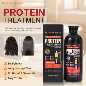Traitement professionnel à la kératine et aux protéines 800 ml pour cheveux abîmés : Système lissant et de redressement - Product Image 2