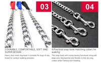 Laisse pour chien en fer durable avec collier, ensemble anti-morsure, chaîne métallique, câble de fixation, fournitures pour animaux de compagnie en gros