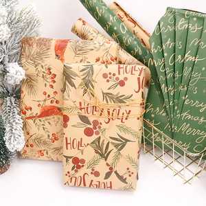 High Quality Manufacturer 80g Christmas Party Dot Print Flower Kraft <b>Paper</b> 43*300 cm for Custom Wrapping <b>Paper</b> - Product Image 2